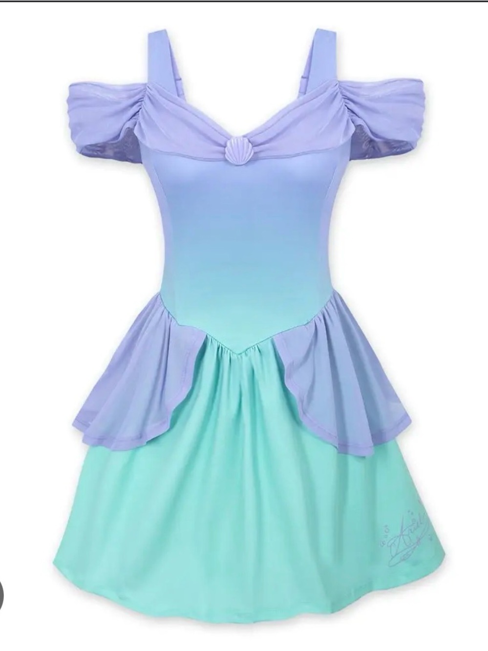Her Universe Lavender and Aqua Off-Shoulder Mermaid Dress
